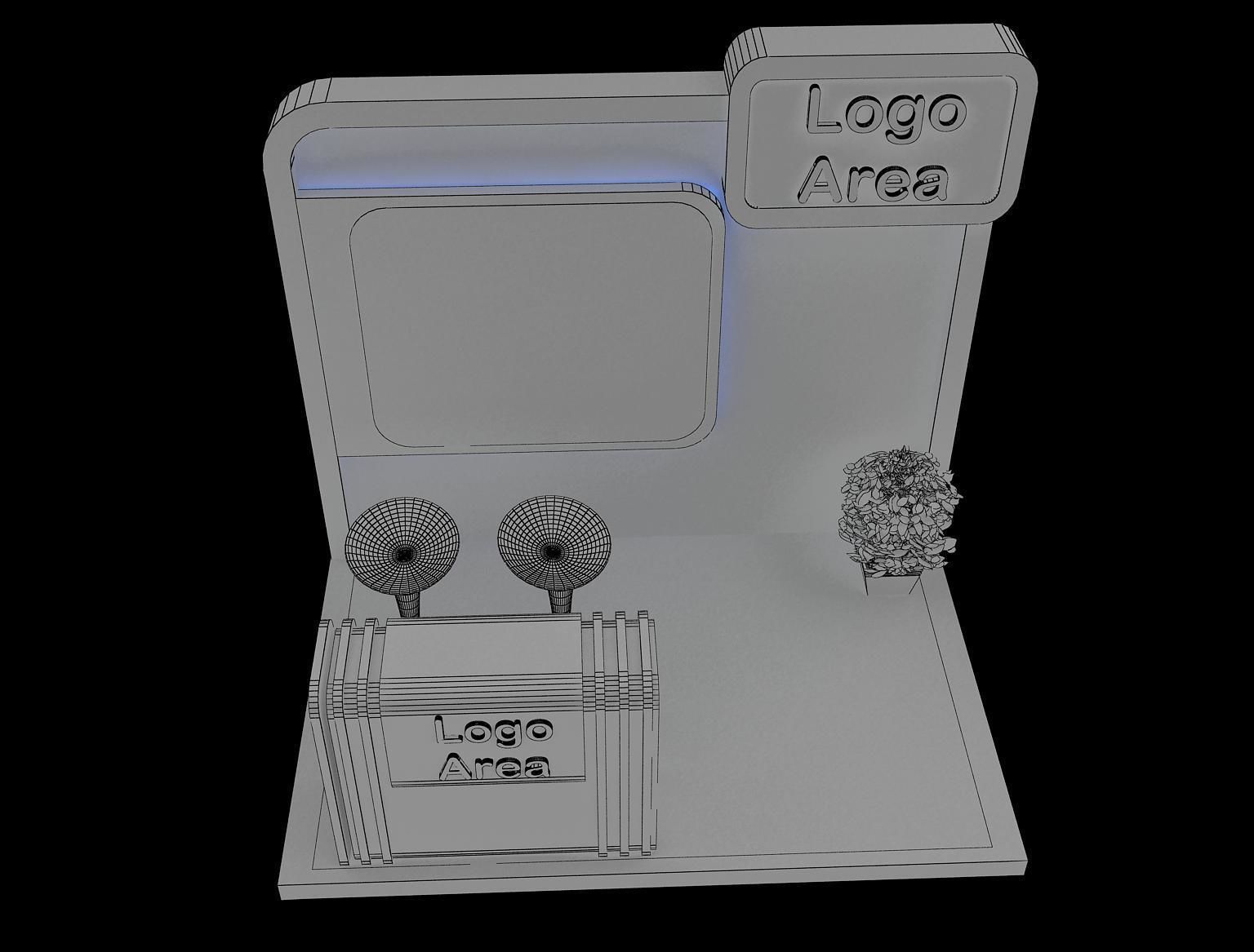  Booth Exhibition Stand A15c 3D model_13