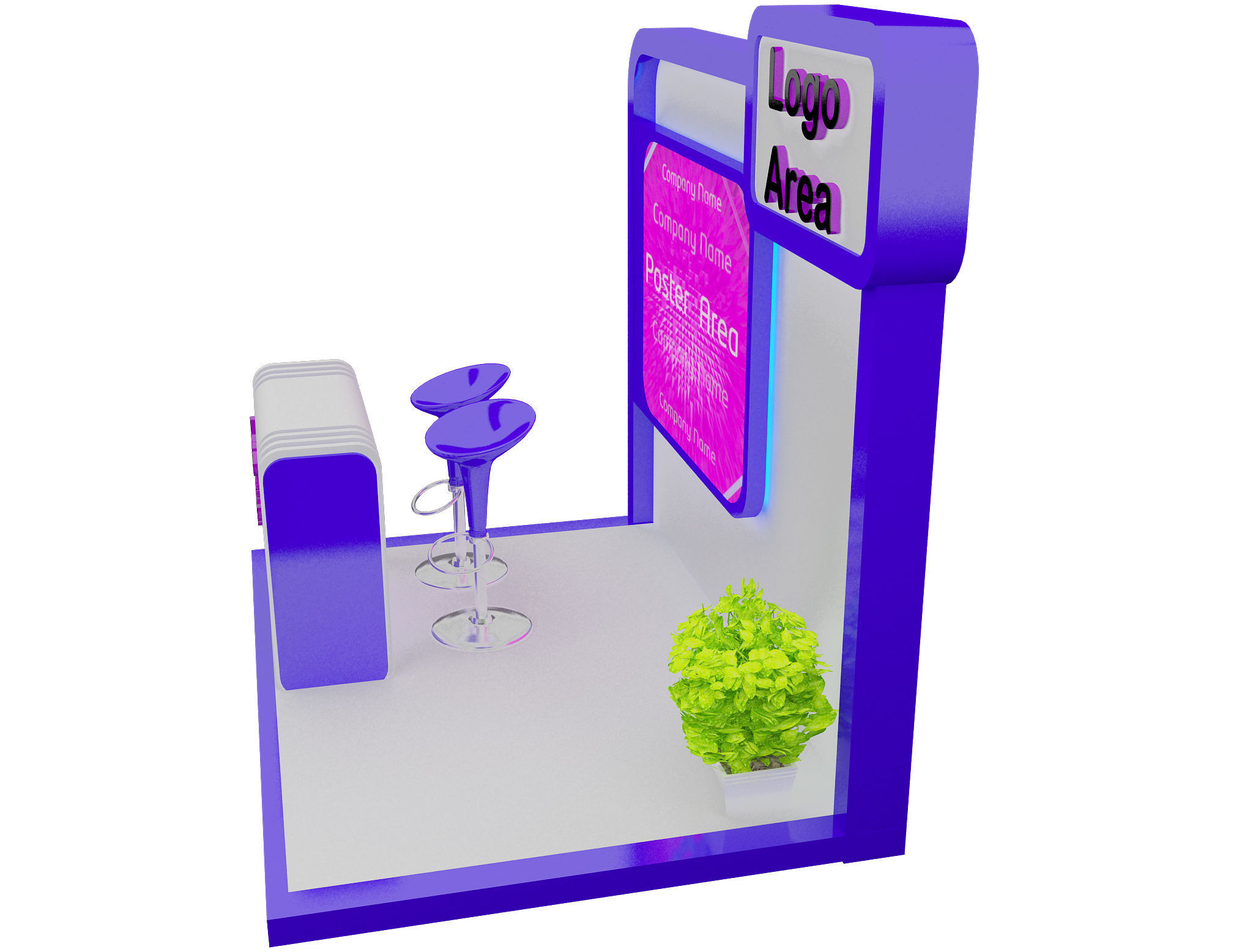  Booth Exhibition Stand A15c 3D model_14