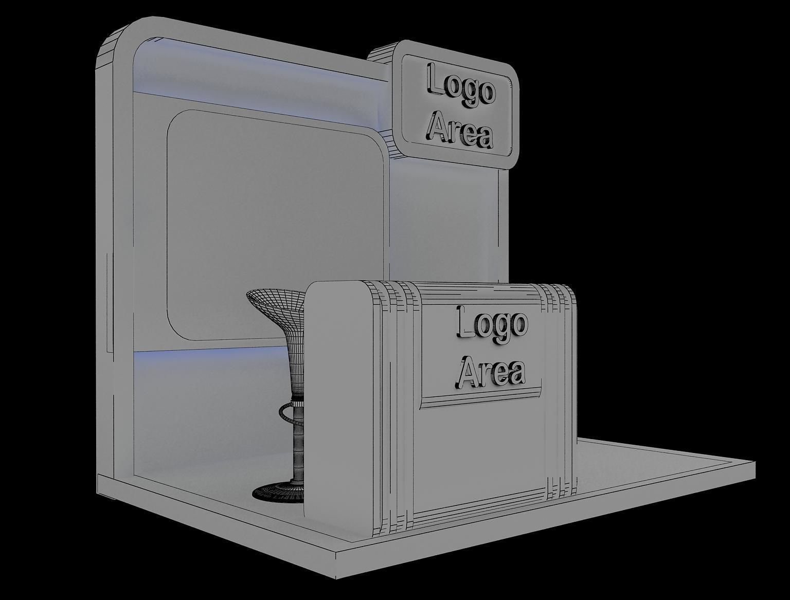  Booth Exhibition Stand A15c 3D model_1