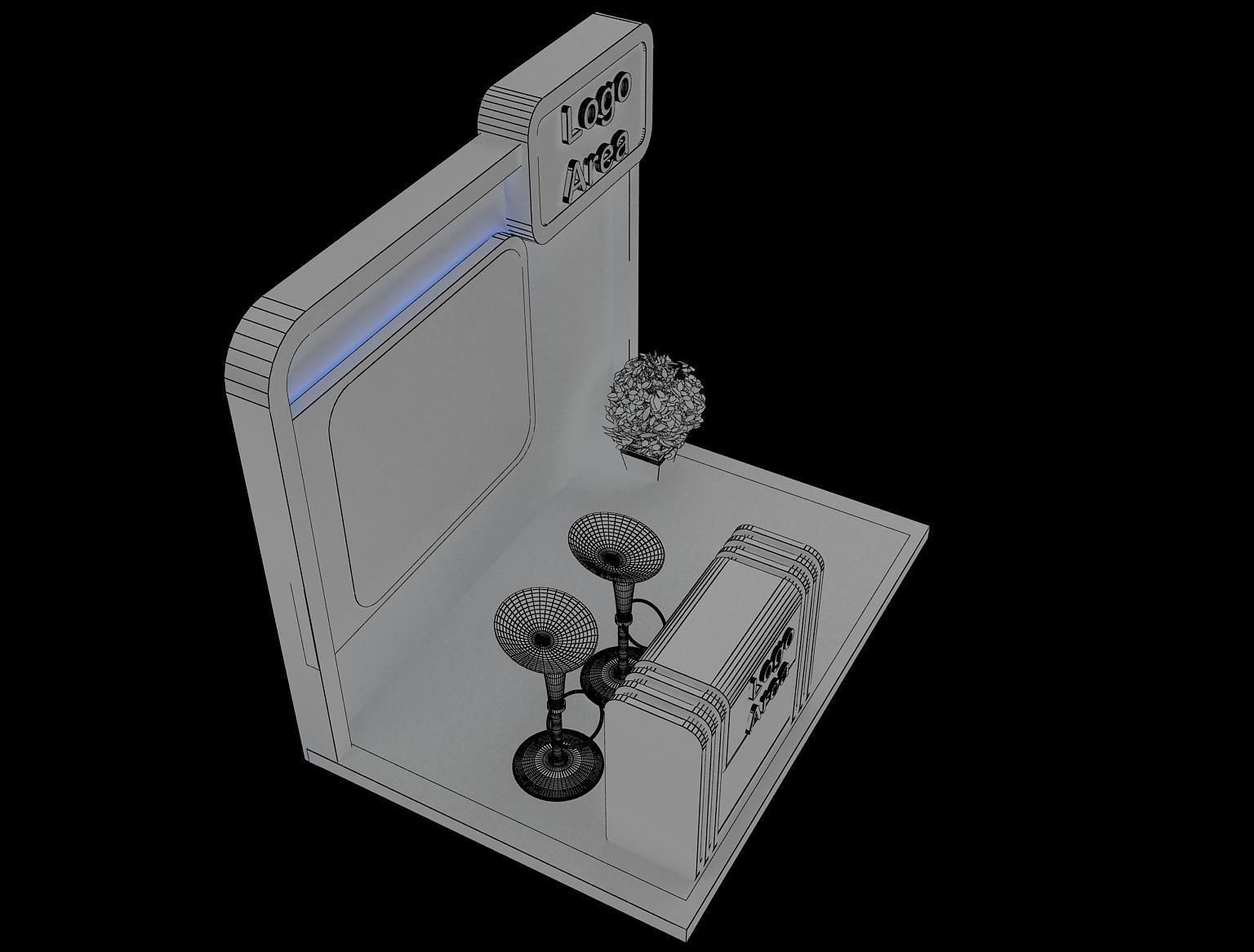  Booth Exhibition Stand A15c 3D model_17