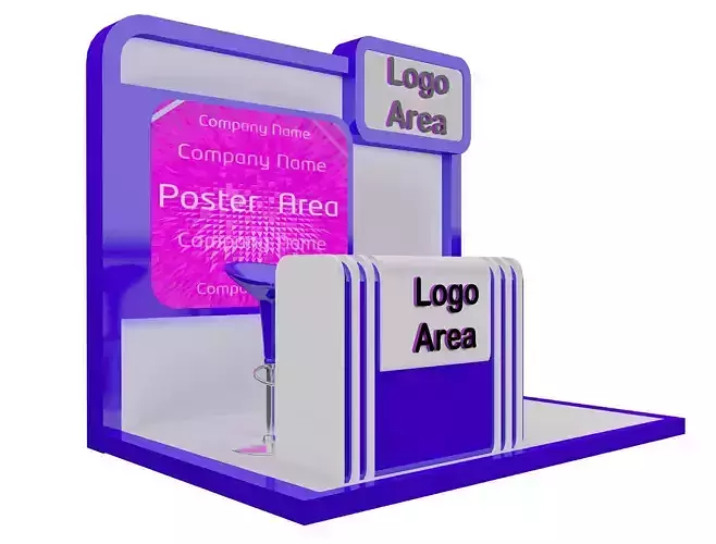  Booth Exhibition Stand A15c 3D model