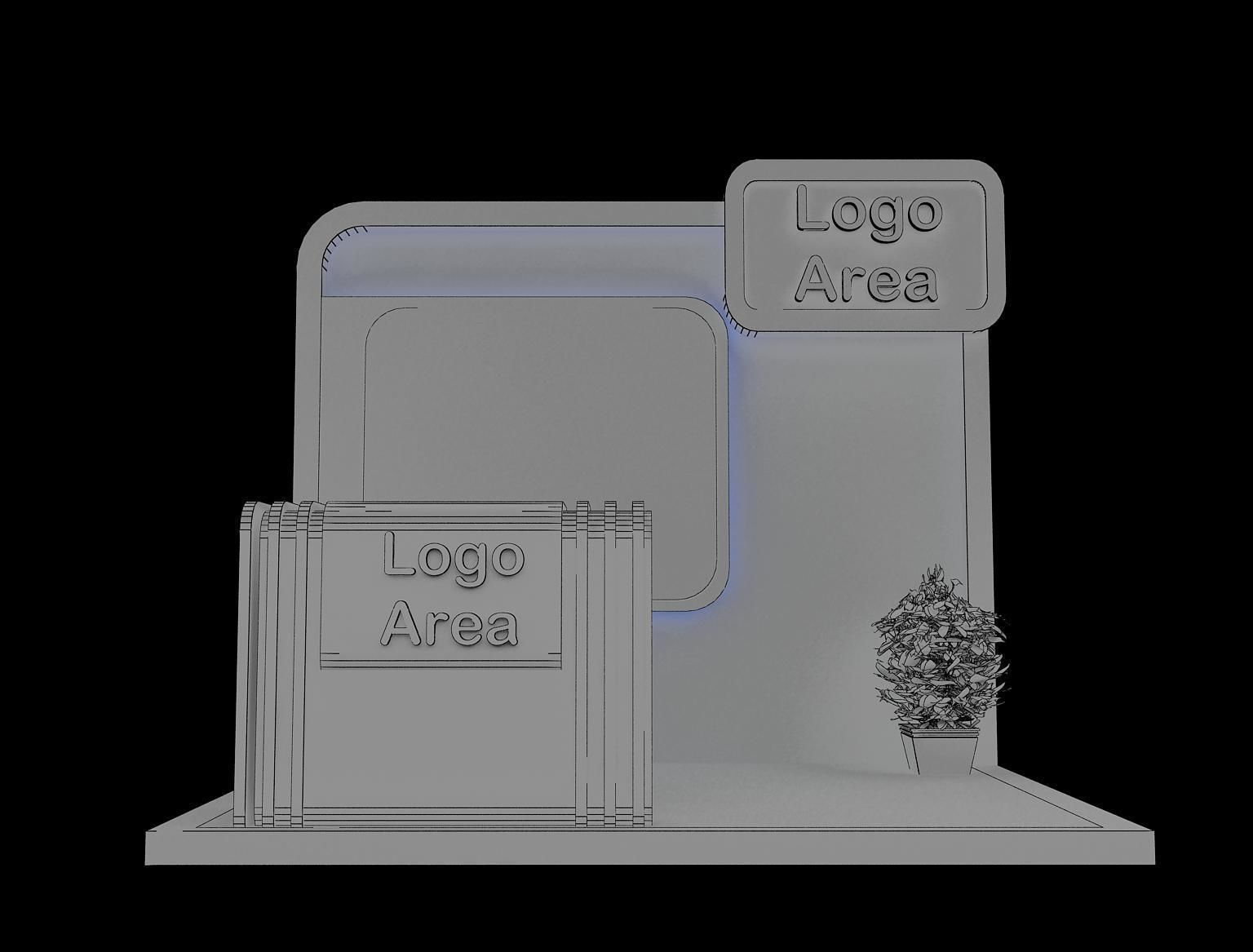  Booth Exhibition Stand A15c 3D model_7