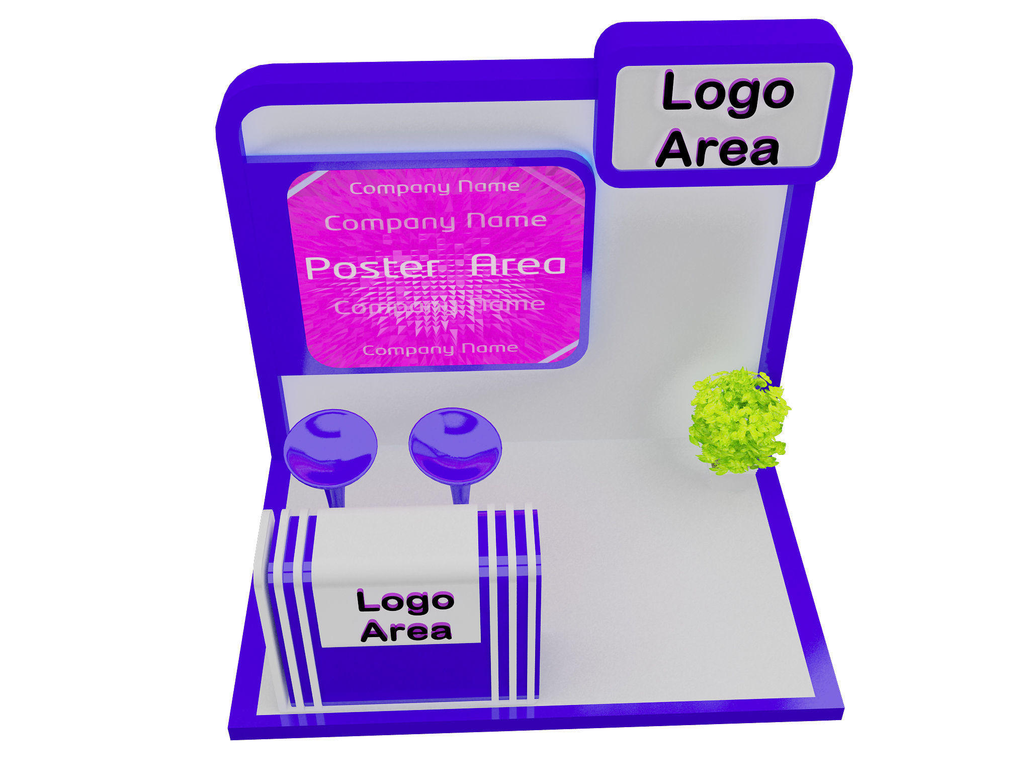  Booth Exhibition Stand A15c 3D model_12