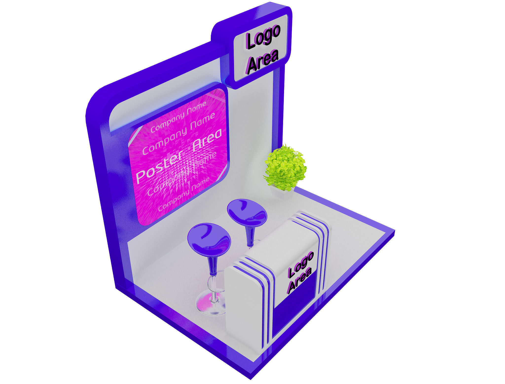  Booth Exhibition Stand A15c 3D model_8