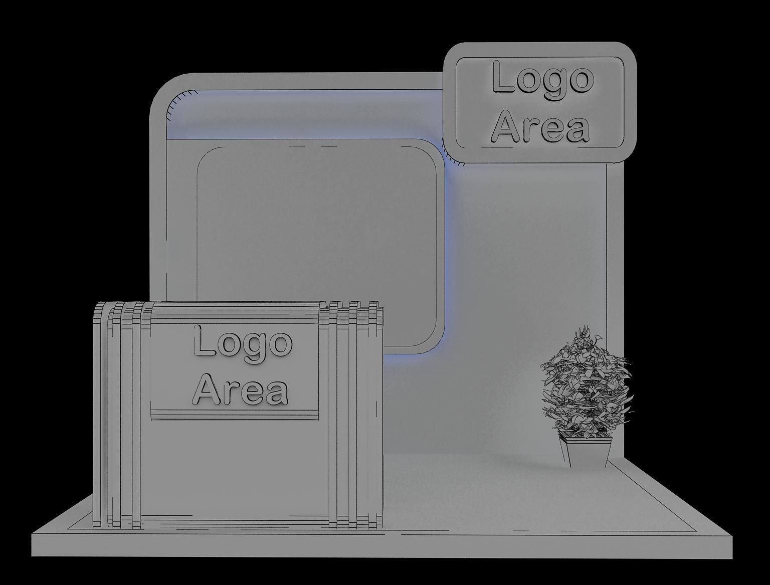  Booth Exhibition Stand A15c 3D model_3