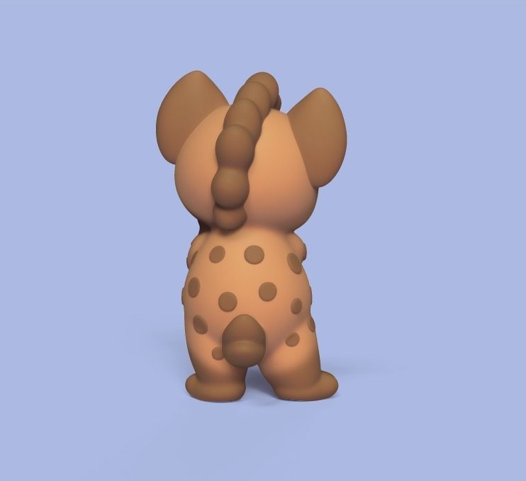 Hyena Cartoon 3D print model_2