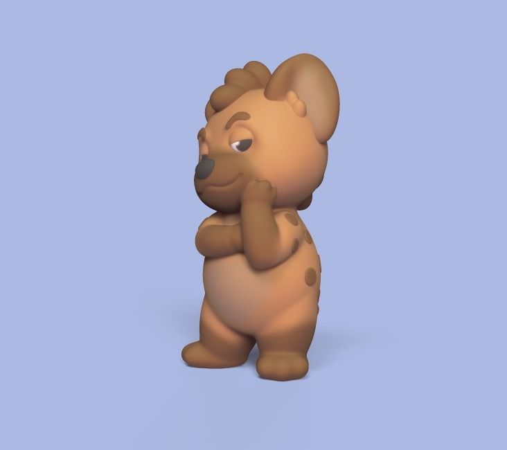 Hyena Cartoon 3D print model_3