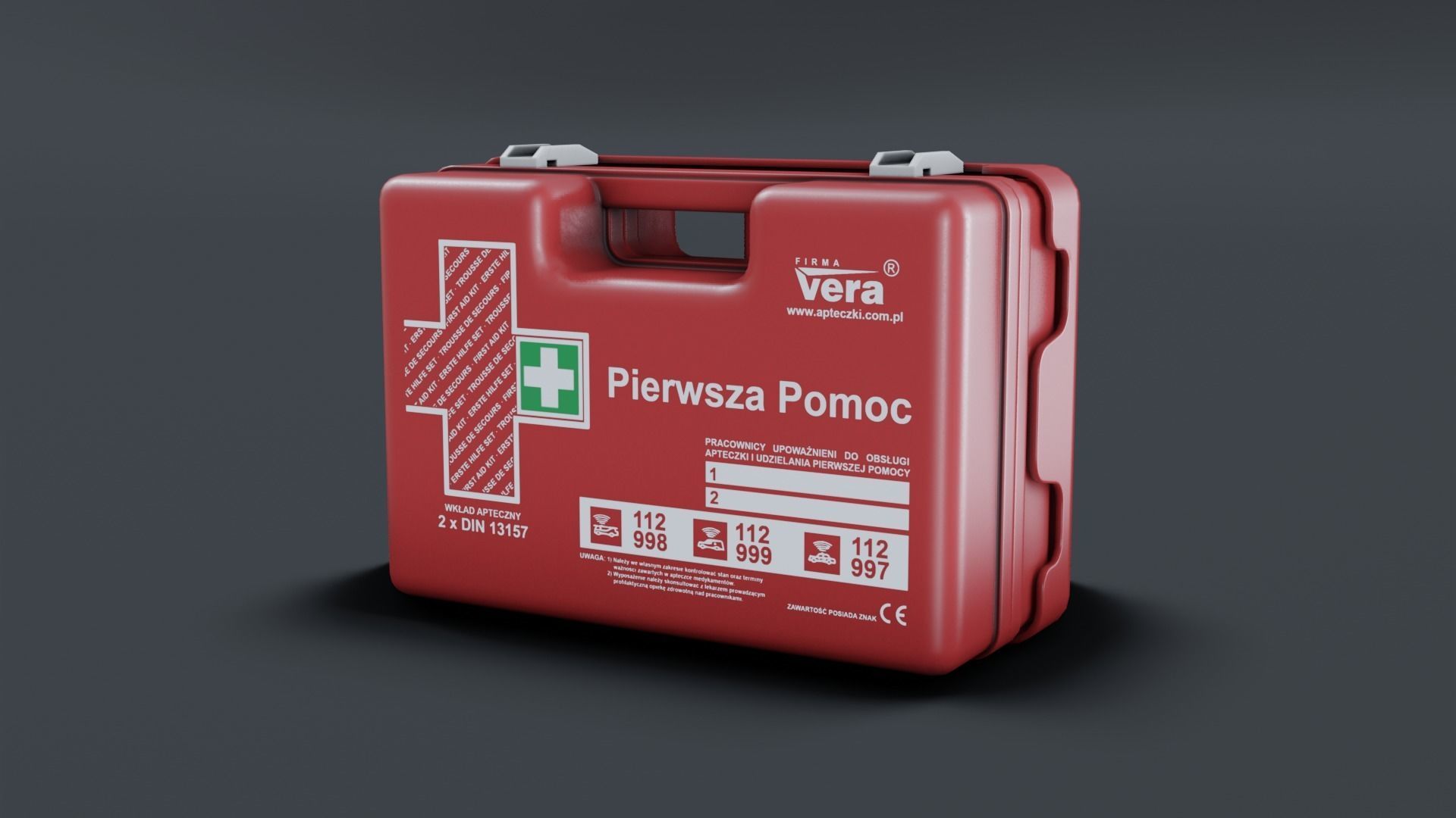 First Aid Pack Low-poly 3D model_6