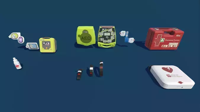 First Aid Pack Low-poly 3D model