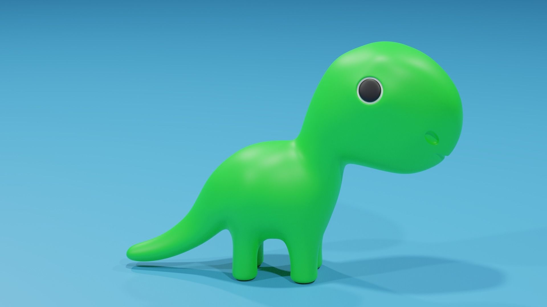 Cartoon Cute Dinosaur Toy Low-poly 3D model_7