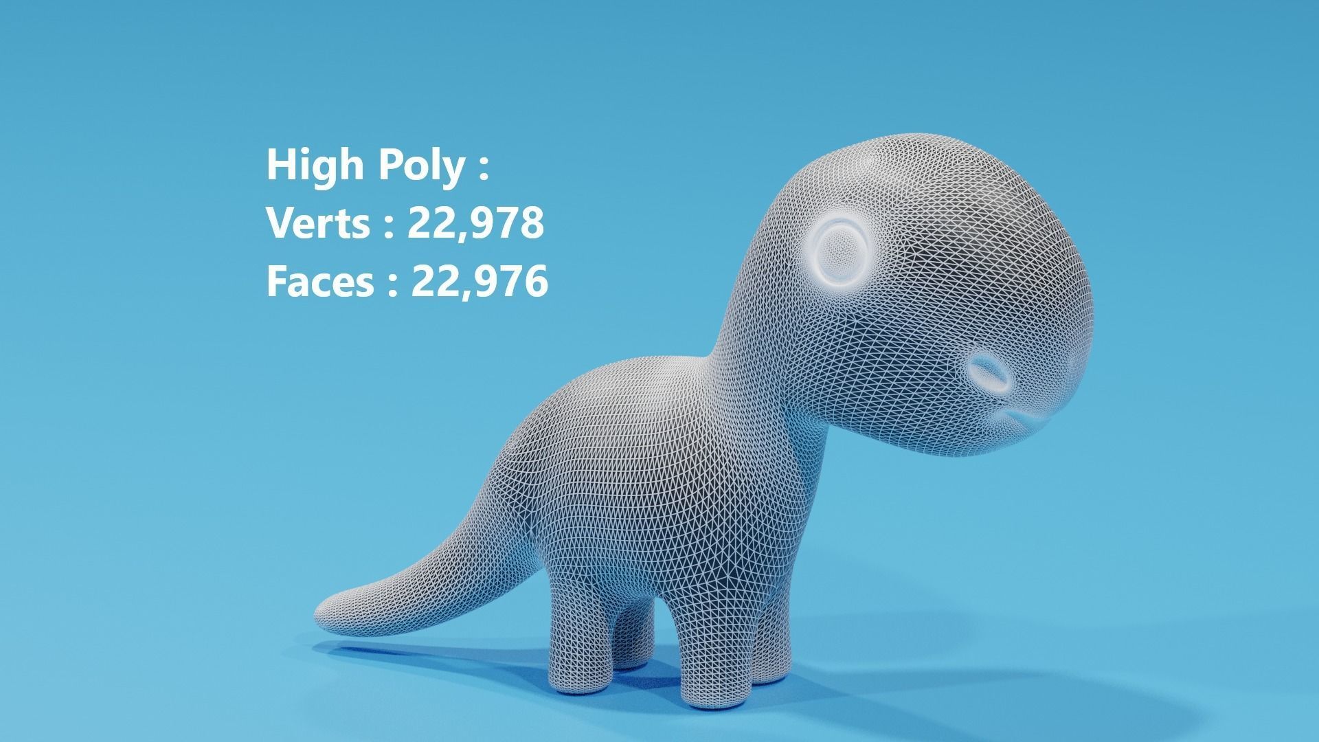 Cartoon Cute Dinosaur Toy Low-poly 3D model_4