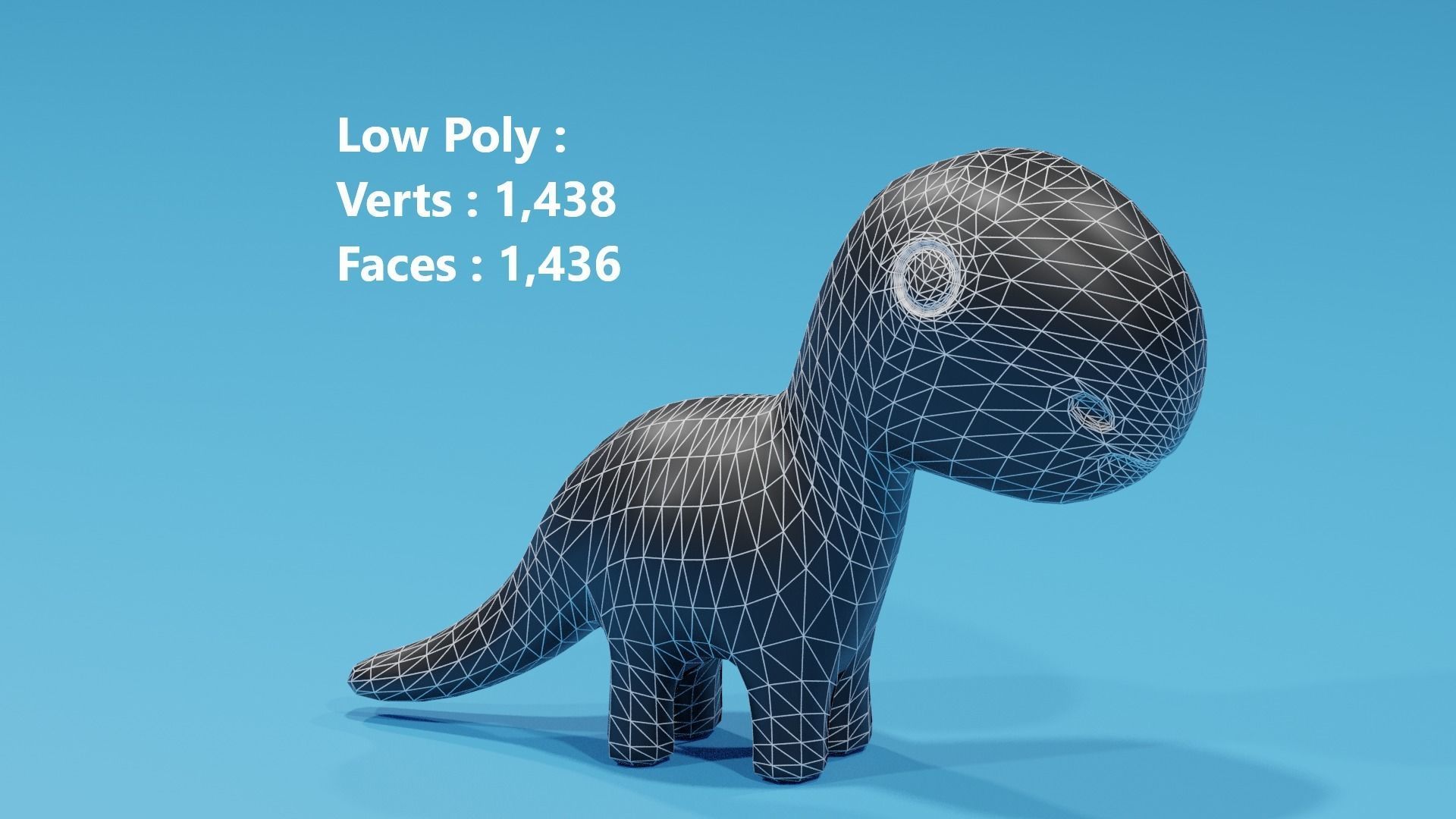 Cartoon Cute Dinosaur Toy Low-poly 3D model_6