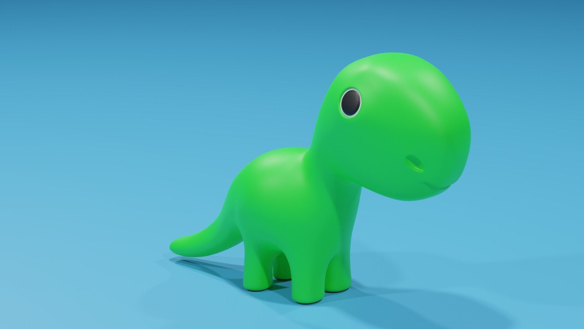 Cartoon Cute Dinosaur Toy Low-poly 3D model_2