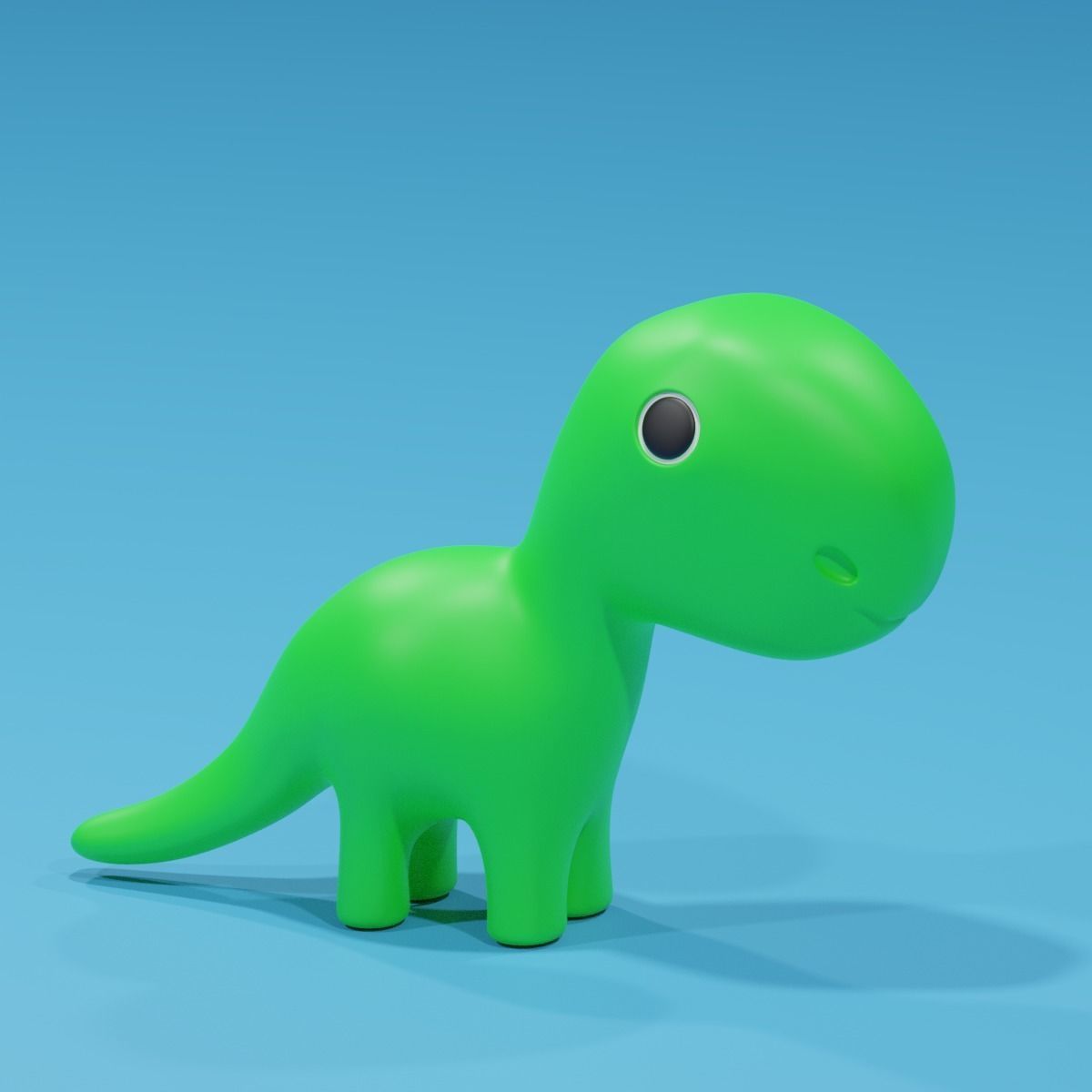Cartoon Cute Dinosaur Toy Low-poly 3D model_9