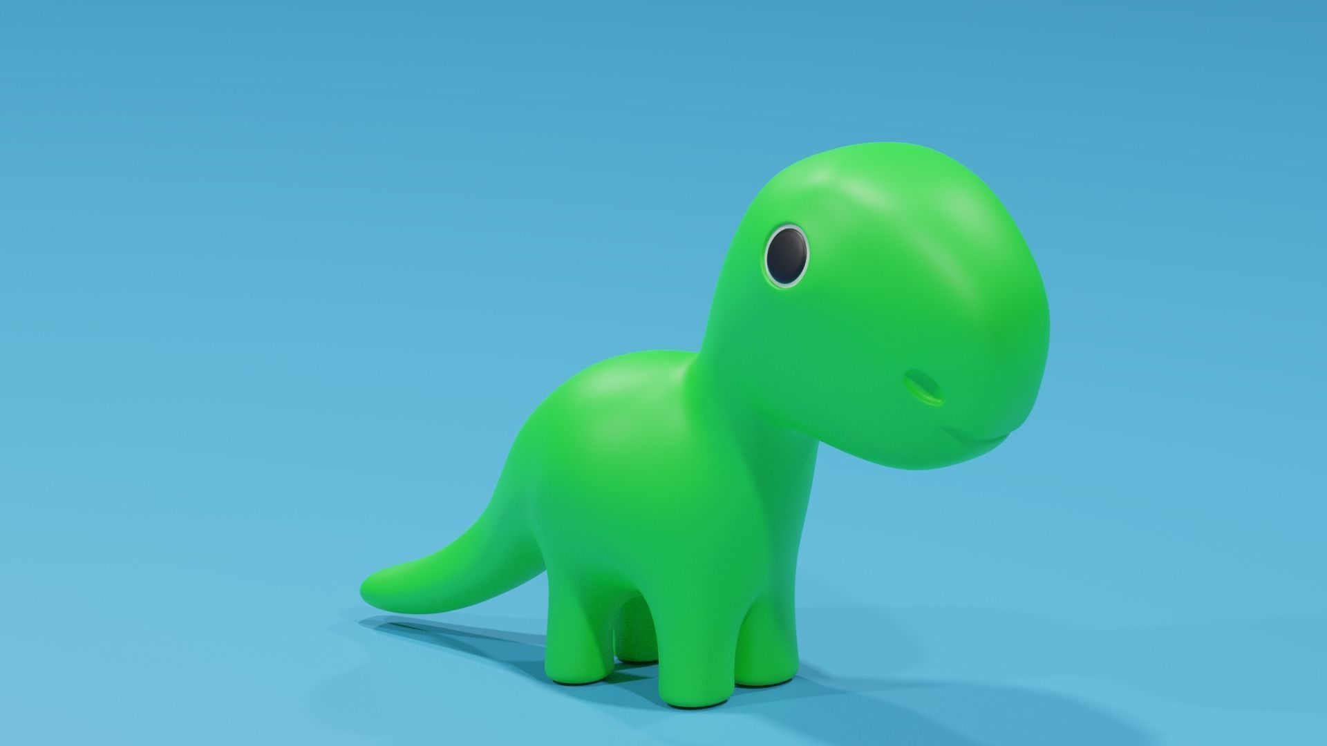 Cartoon Cute Dinosaur Toy Low-poly 3D model_1