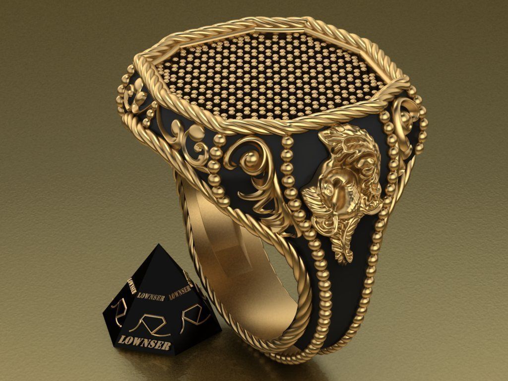 ornamental ring 3D print model_3