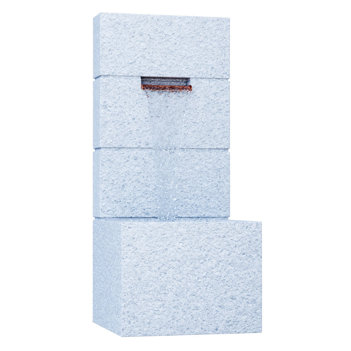 Anaconda Block Wall Fountain 3D model_2