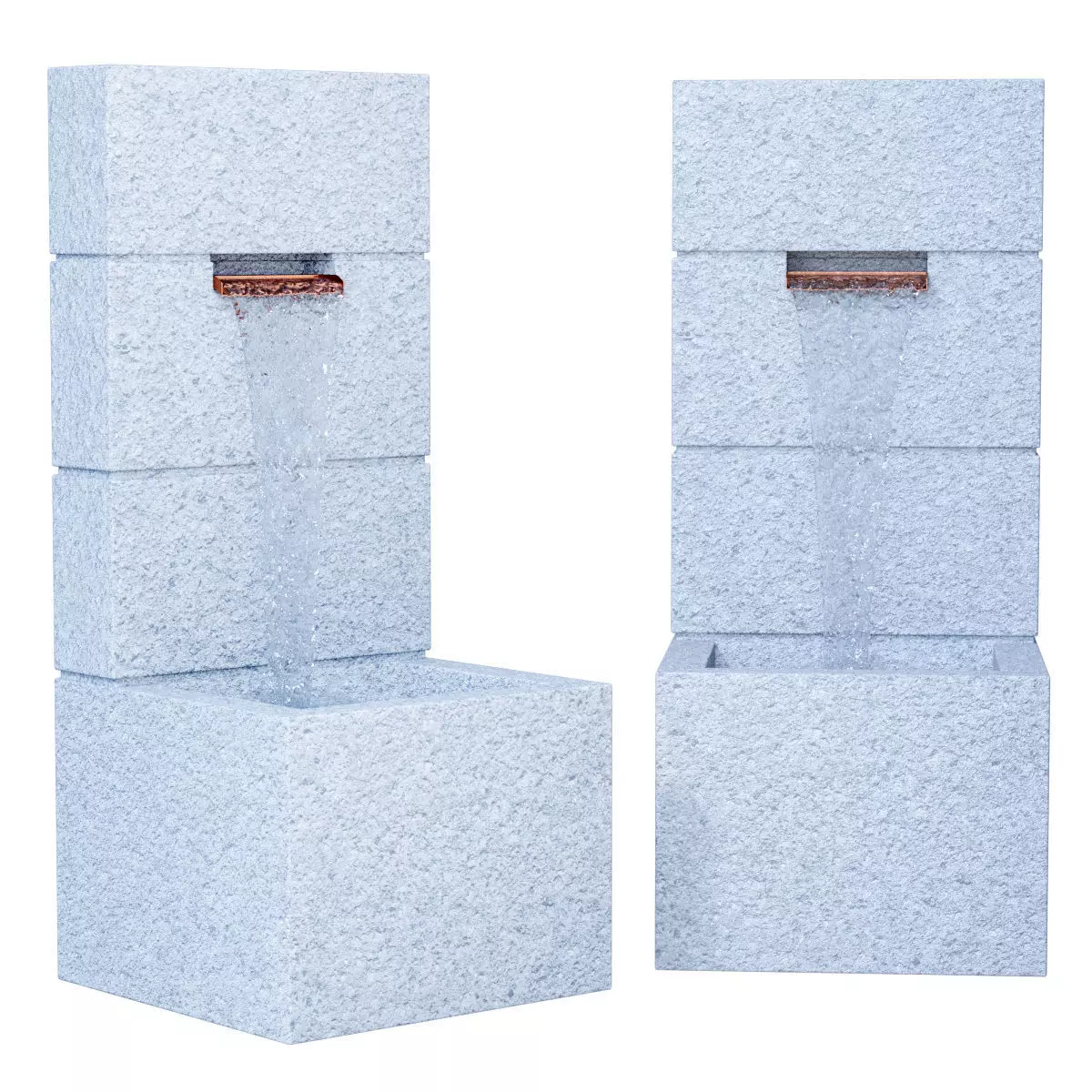 Anaconda Block Wall Fountain 3D model_0