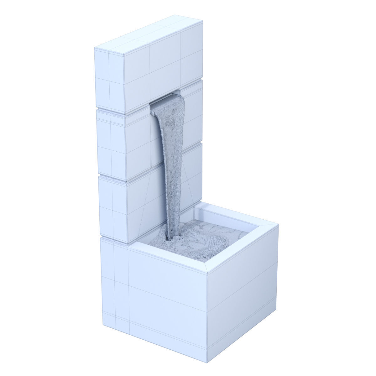 Anaconda Block Wall Fountain 3D model_6