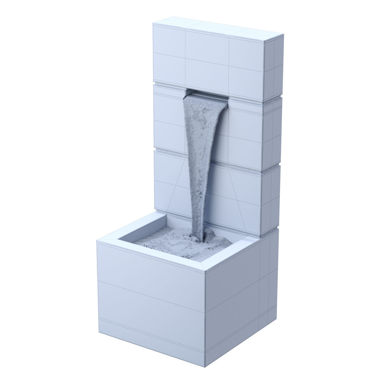 Anaconda Block Wall Fountain 3D model_5