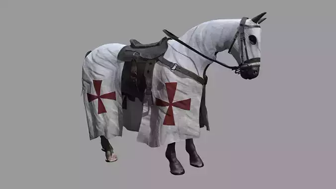 Crusader Horse Low-poly 3D model