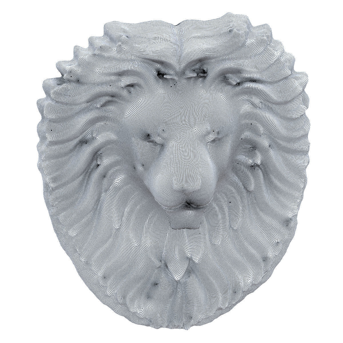 Beautiful detailed bas-relief of a lions head 3D model_6