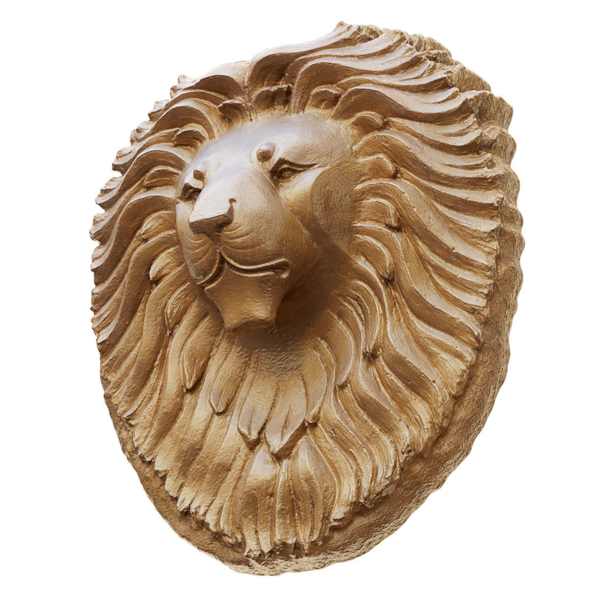 Beautiful detailed bas-relief of a lions head 3D model_4