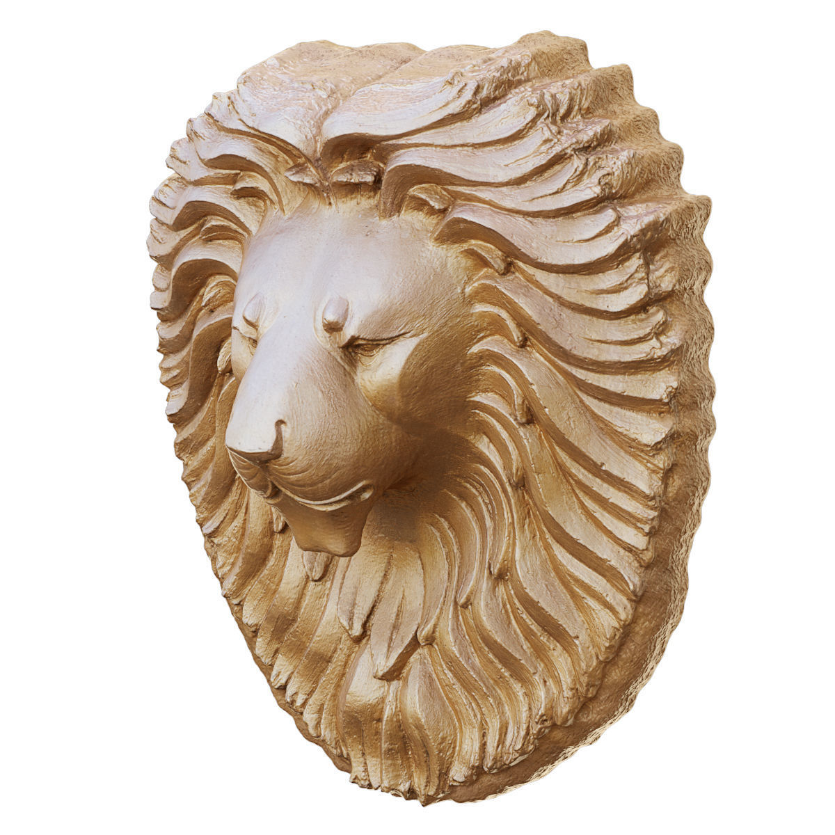 Beautiful detailed bas-relief of a lions head 3D model_2