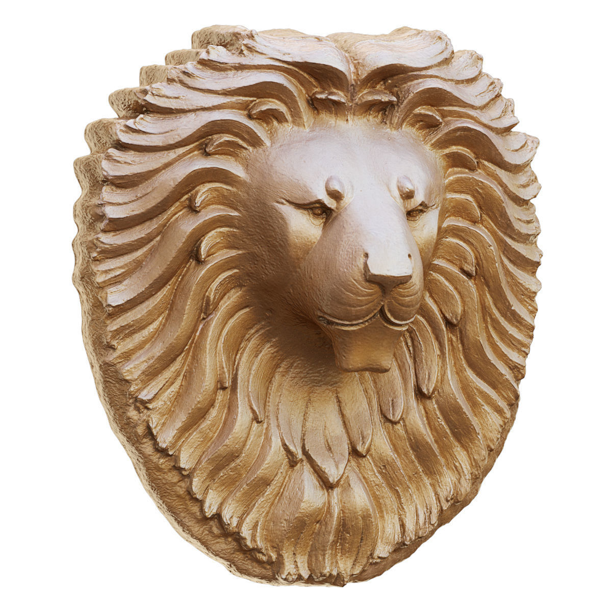 Beautiful detailed bas-relief of a lions head 3D model_1