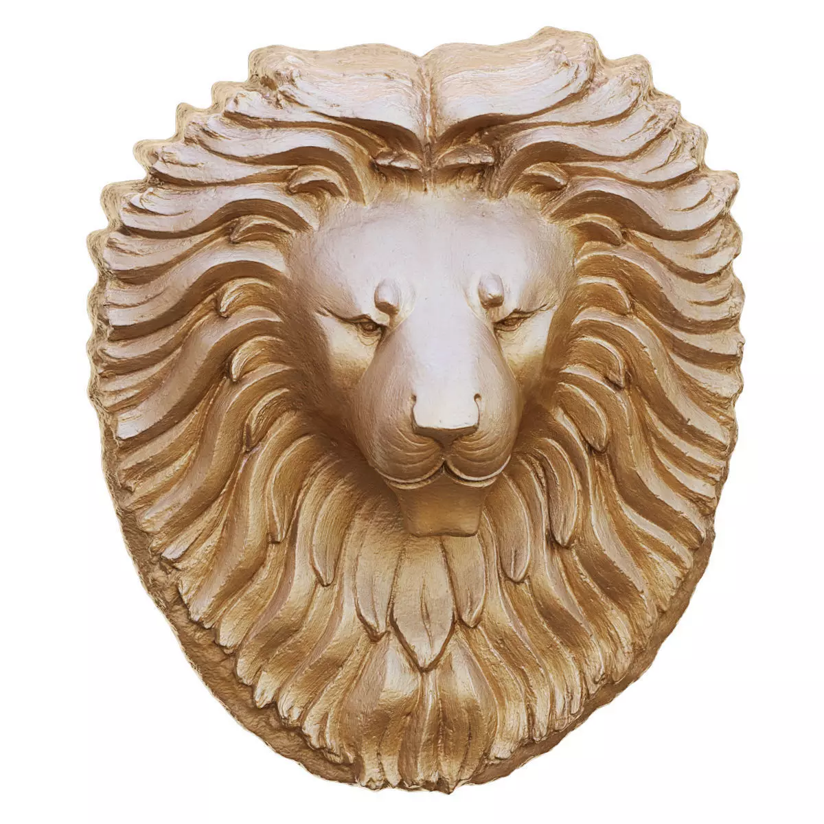 Beautiful detailed bas-relief of a lions head 3D model_0