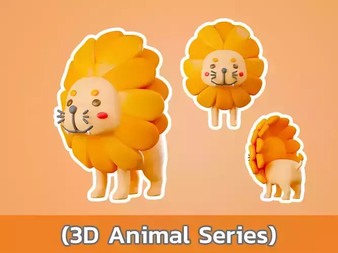 3D model Cute Lion