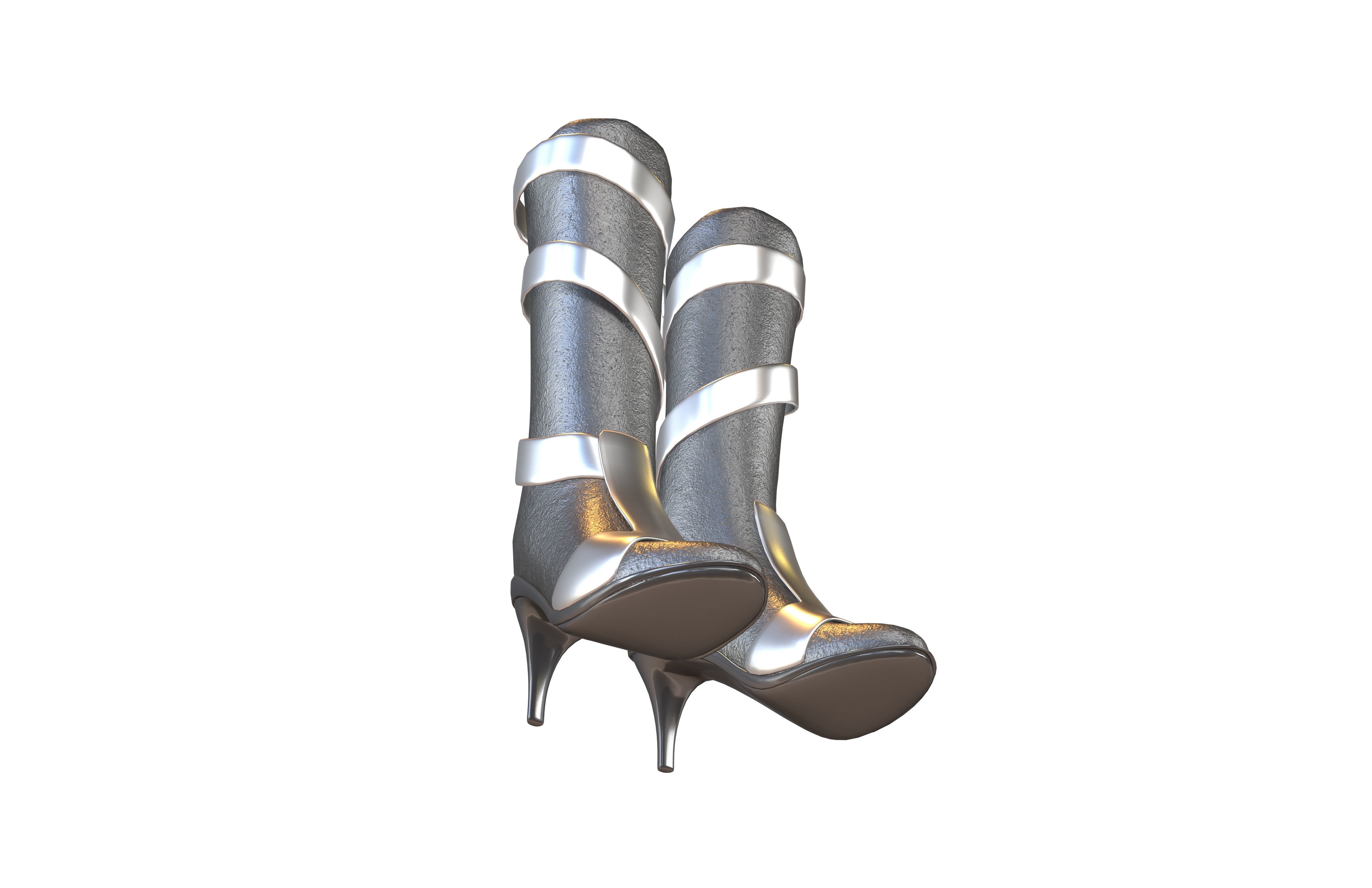 Knee Boots V2 008 Low-poly 3D model_2