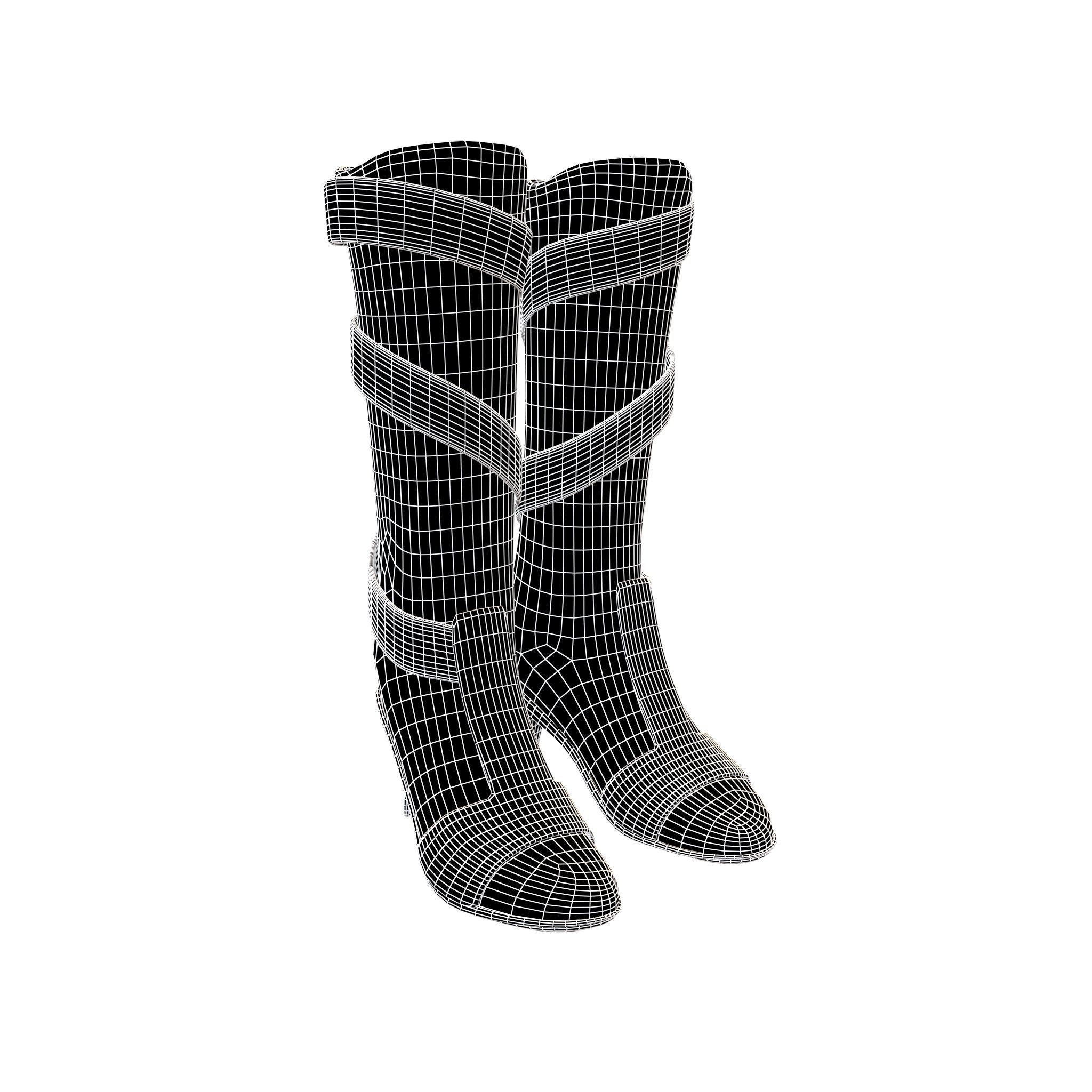 Knee Boots V2 008 Low-poly 3D model_4