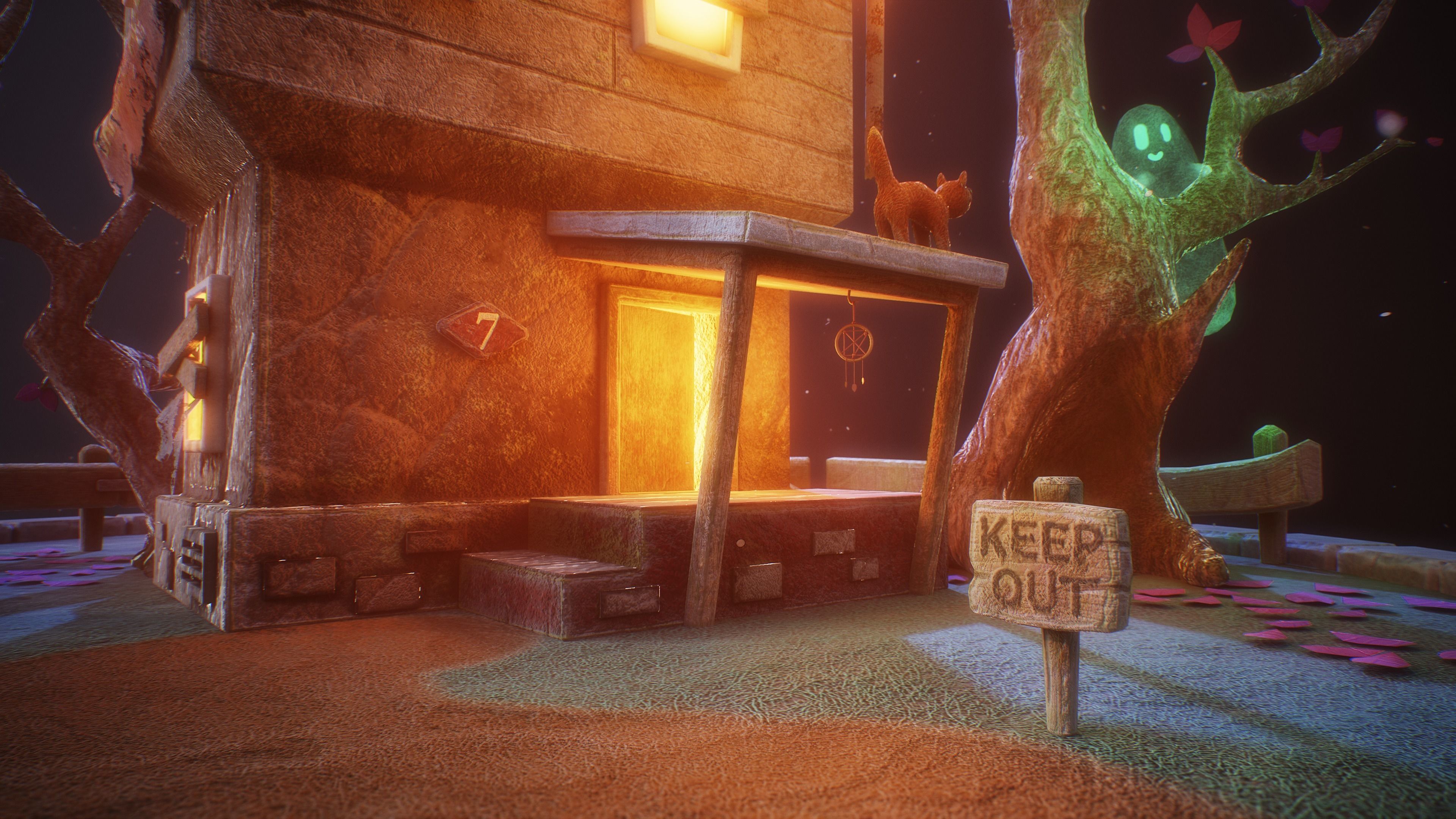 Haunted House PBR Game Ready Low-poly 3D model_4