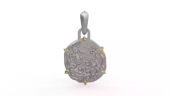 Aquarius Zodiac Pendant 3D print model