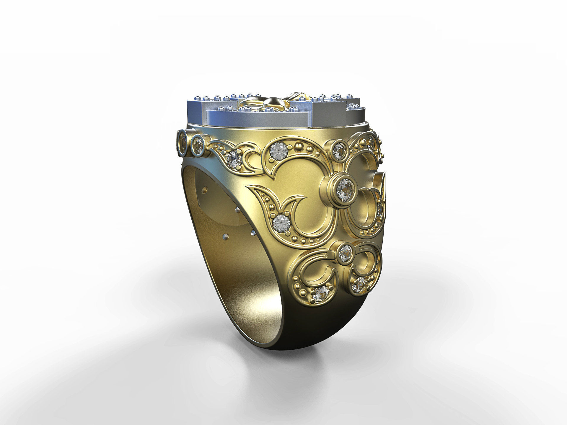 lion signet ring  and patterns  279 3D print model_12
