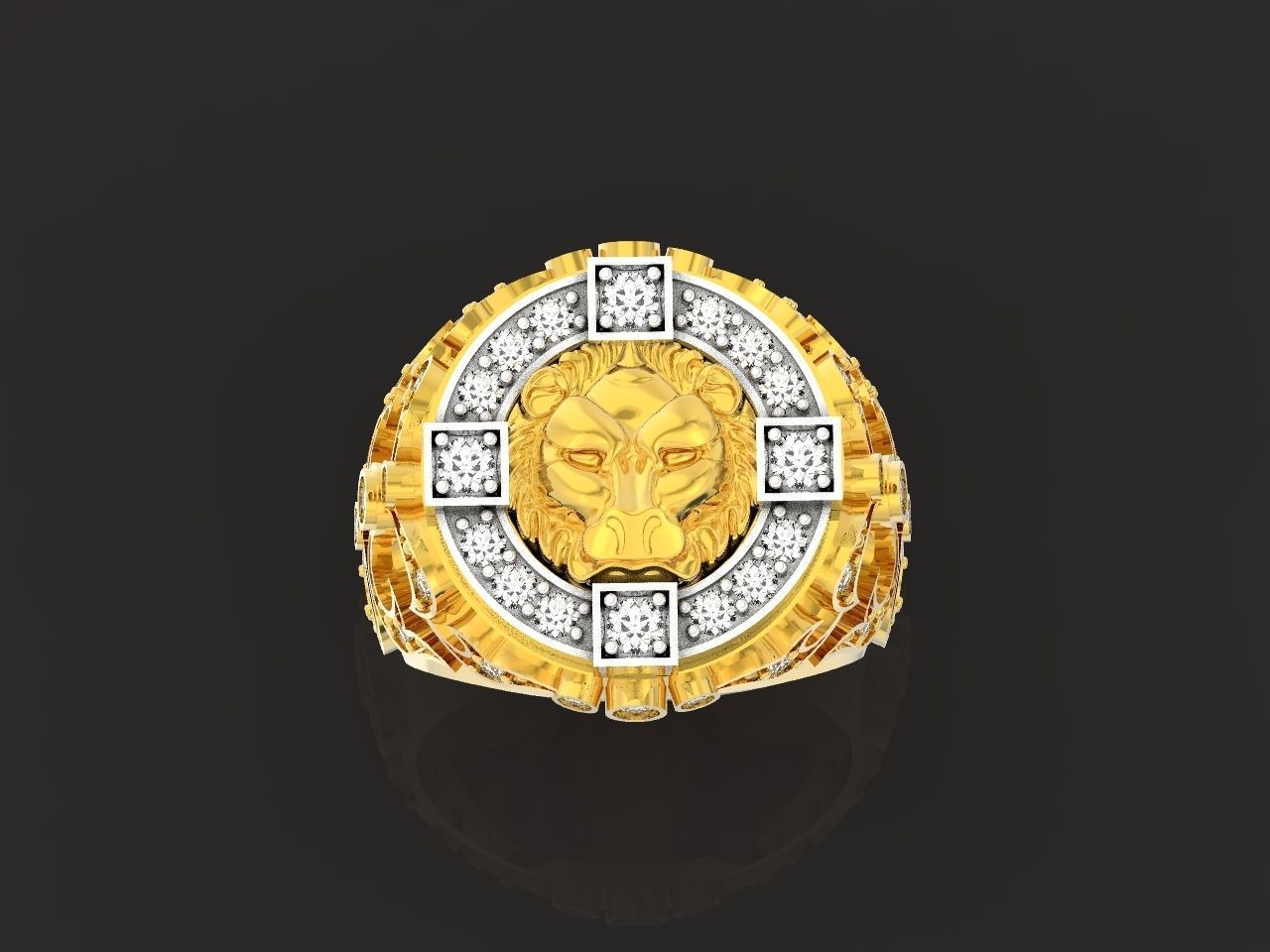 lion signet ring  and patterns  279 3D print model_23