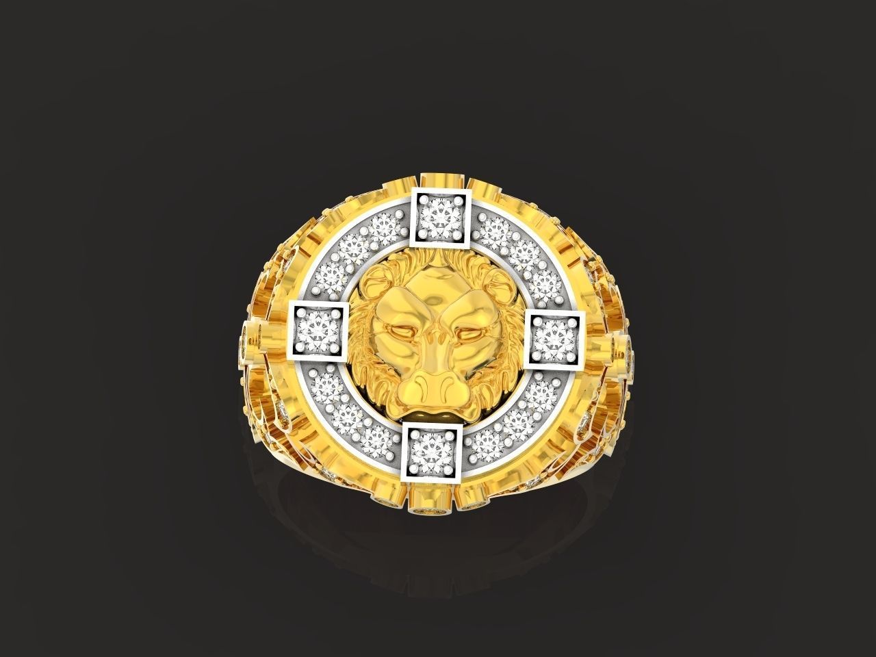 lion signet ring  and patterns  279 3D print model_25