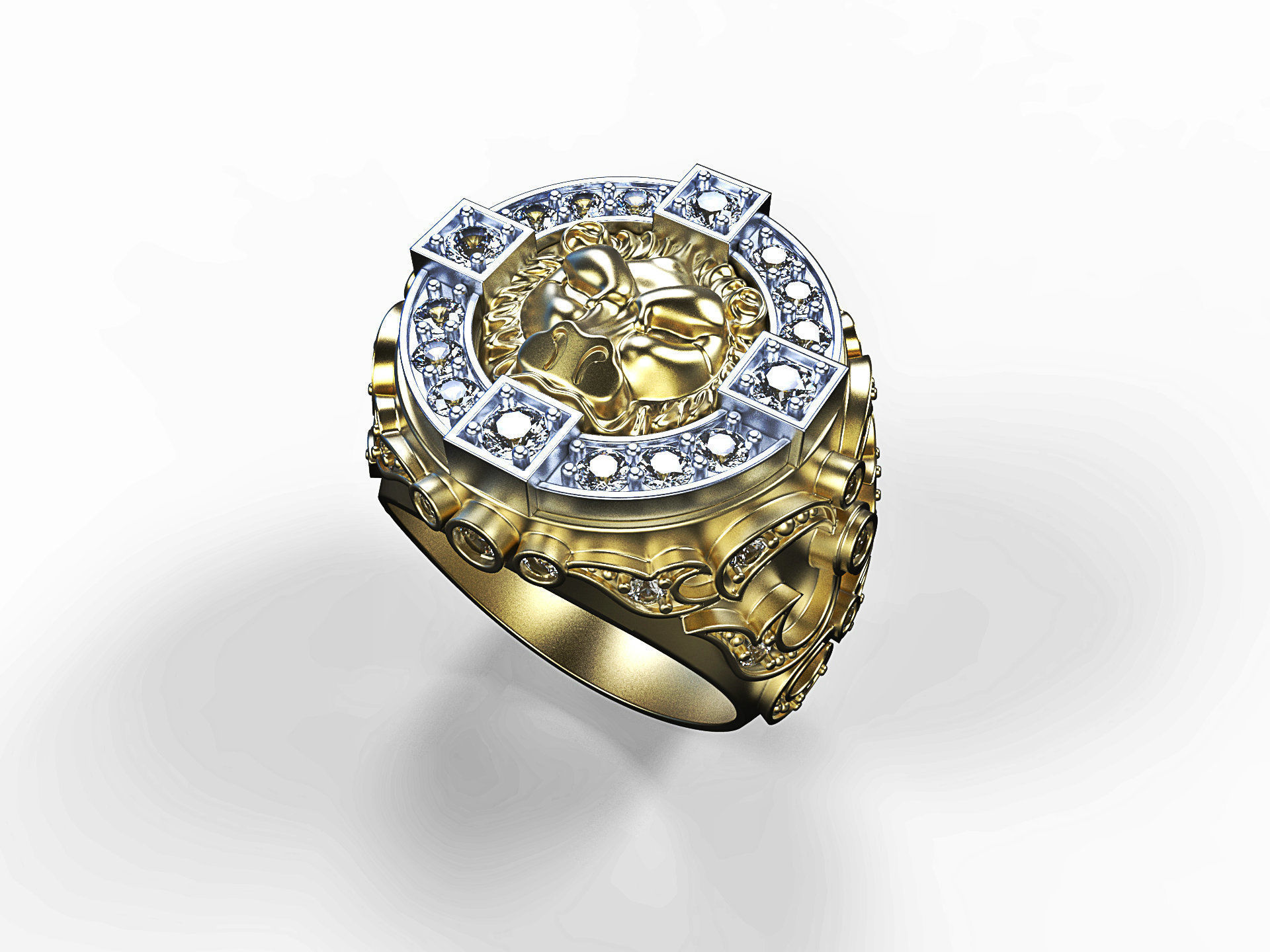 lion signet ring  and patterns  279 3D print model_3