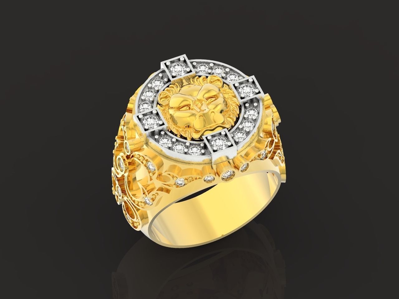 lion signet ring  and patterns  279 3D print model_22