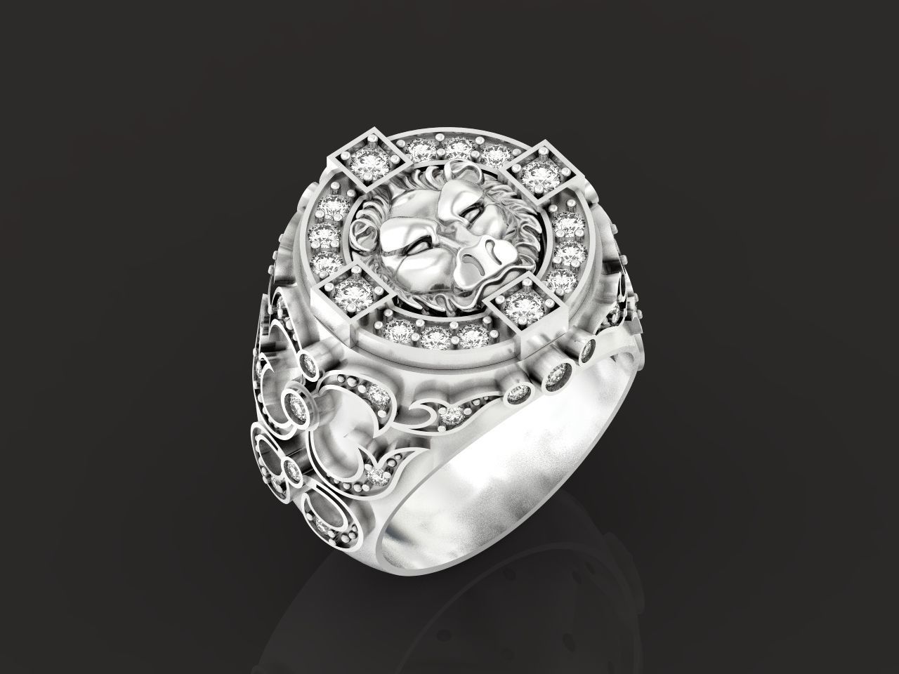 lion signet ring  and patterns  279 3D print model_28
