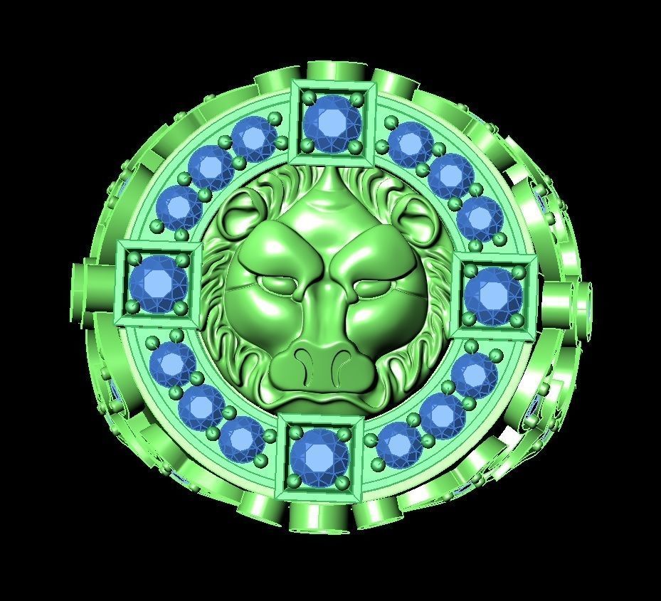 lion signet ring  and patterns  279 3D print model_11