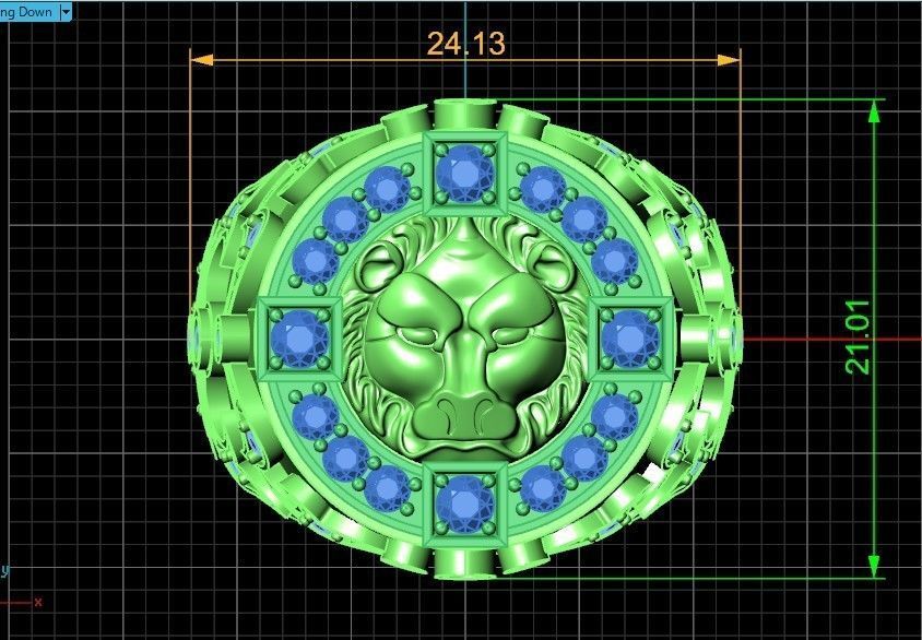 lion signet ring  and patterns  279 3D print model_32
