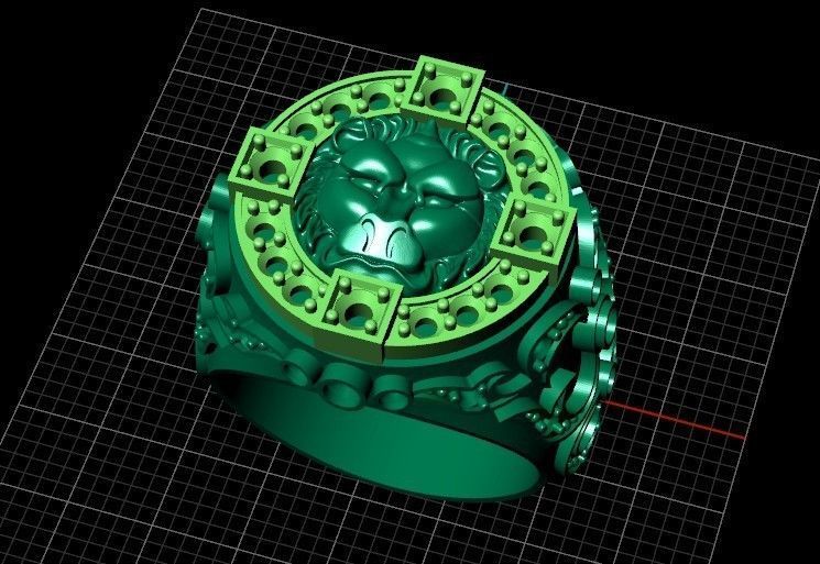 lion signet ring  and patterns  279 3D print model_26