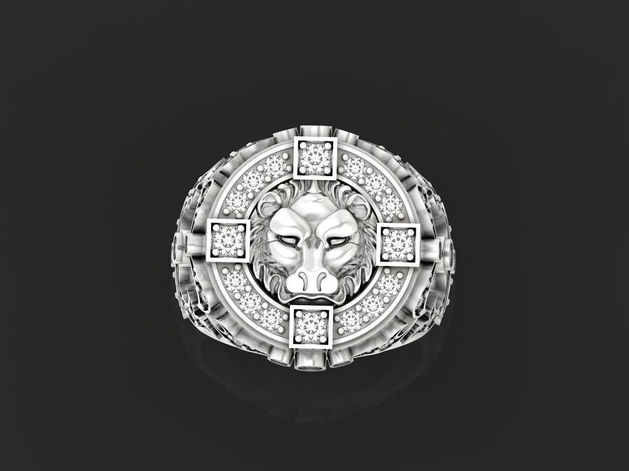 lion signet ring  and patterns  279 3D print model_29
