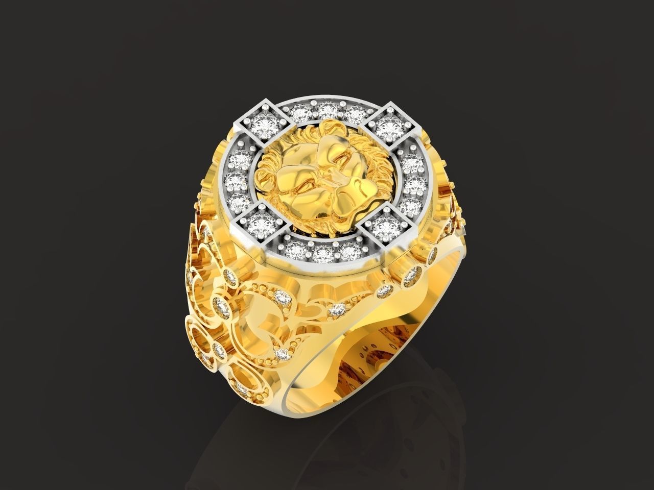 lion signet ring  and patterns  279 3D print model_27