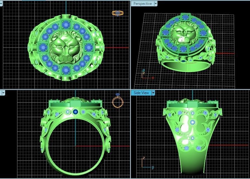lion signet ring  and patterns  279 3D print model_31