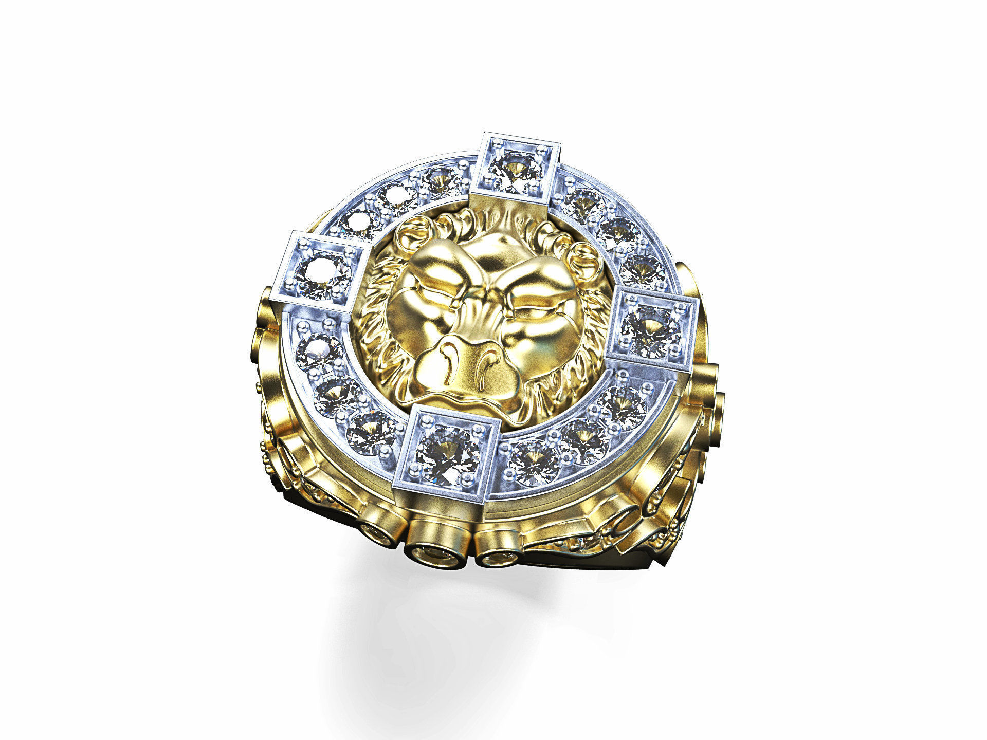 lion signet ring  and patterns  279 3D print model_4