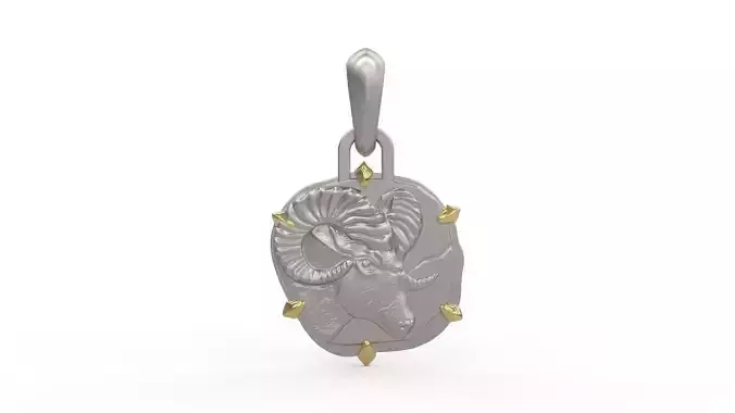 Aries Zodiac Pendant 3D print model