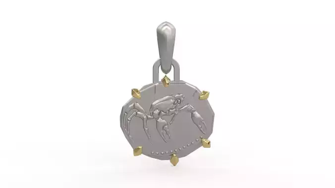 Cancer Zodiac Pendant 3D print model